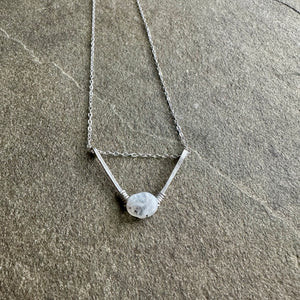 Silver Chevron || Rainbow Moonstone