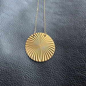 Vintage Brass Sunburst Necklace