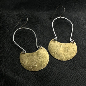 Big Mixed Metal Amulet Earrings