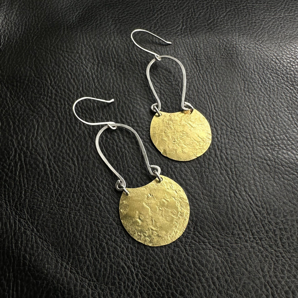 Small Mixed Metal Amulet Earrings