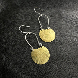 Small Mixed Metal Amulet Earrings