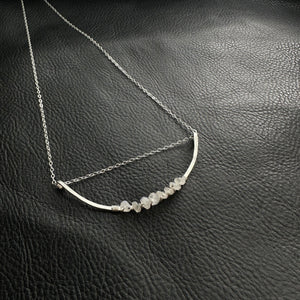 Crystal Woven Silver Arc || Rainbow Moonstone