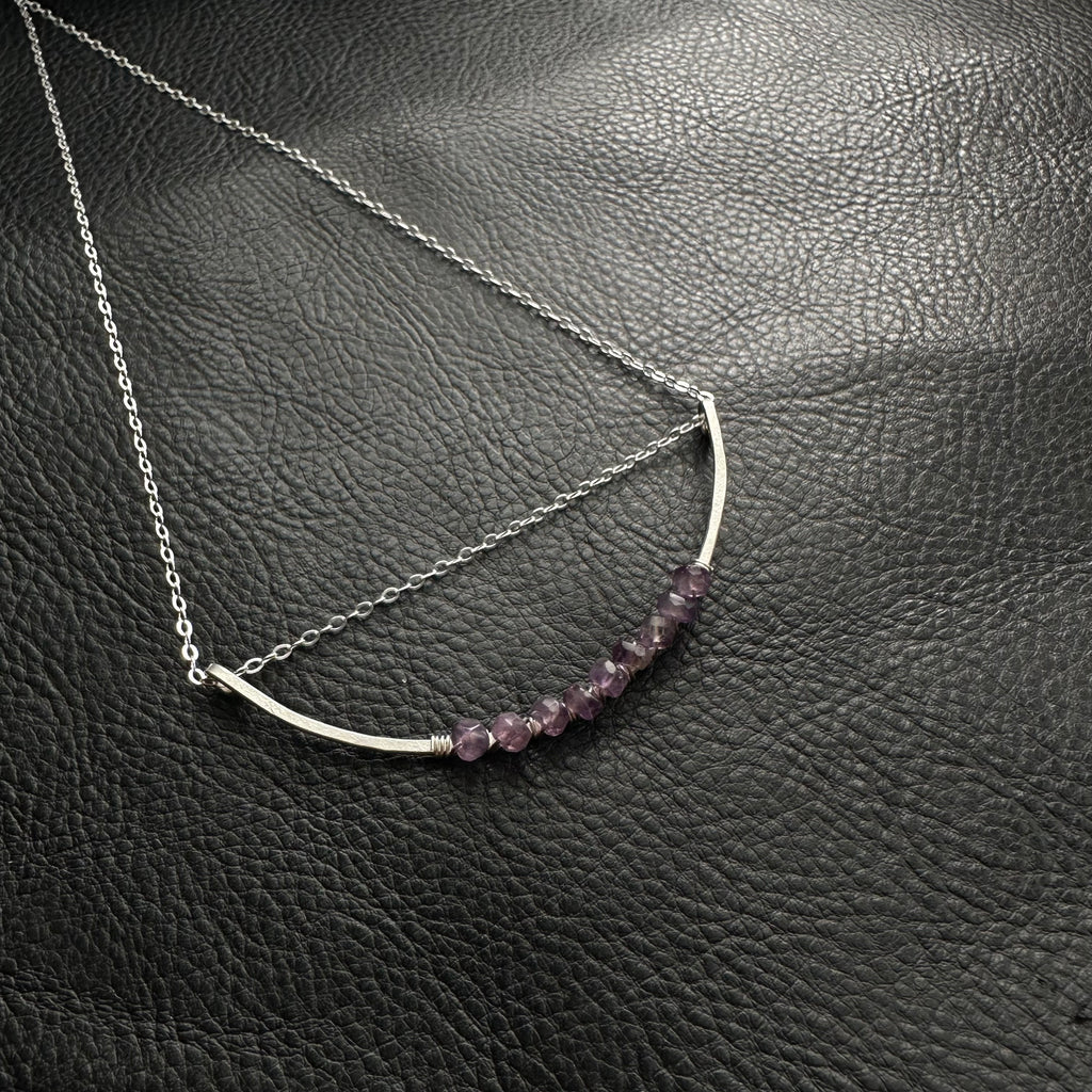 Crystal Woven Silver Arc || Amethyst