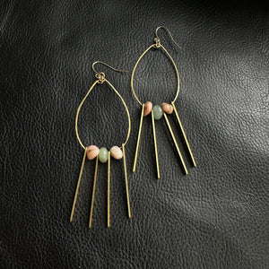 Rays of Brass Earrings