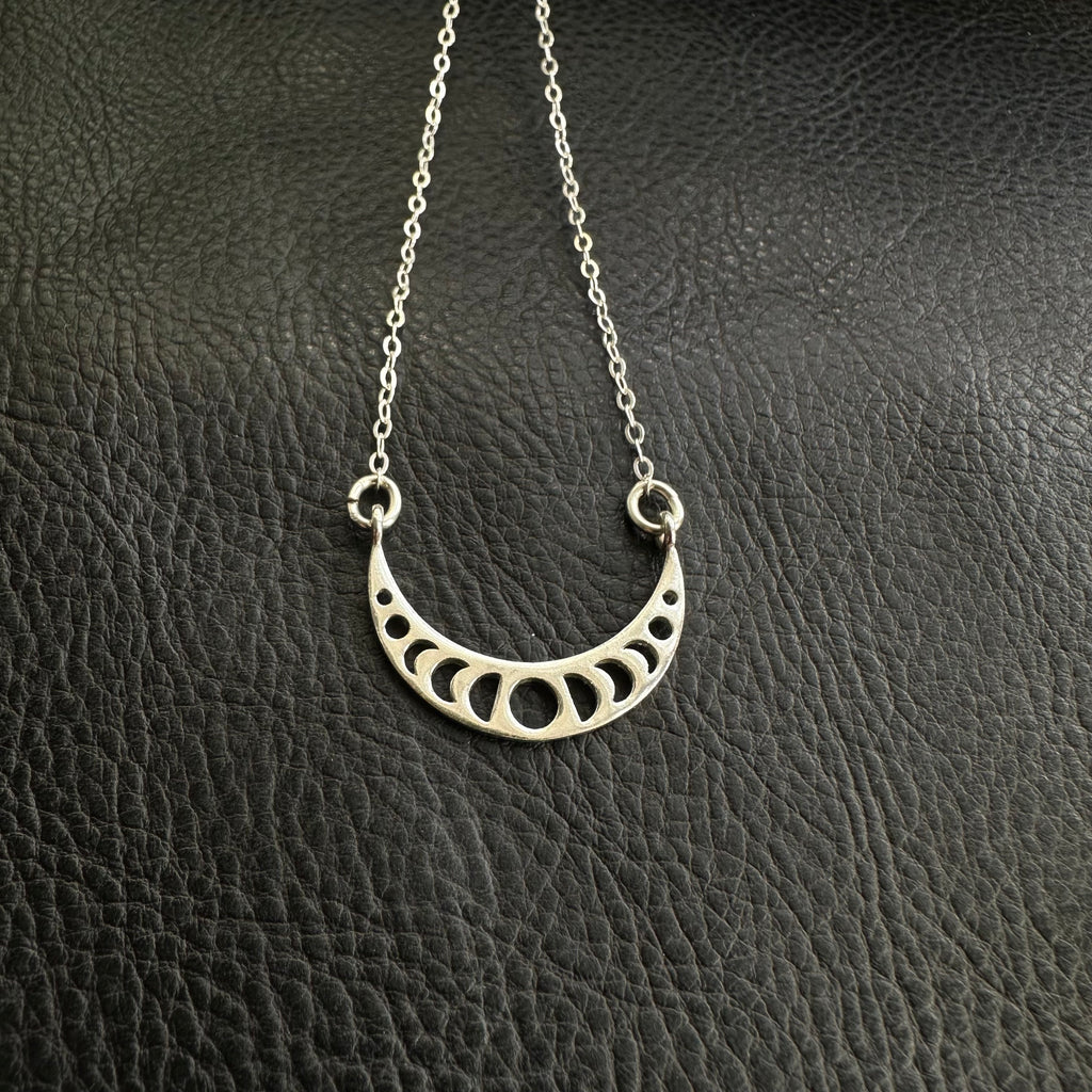 Sterling Silver Phases of the Moon Necklace