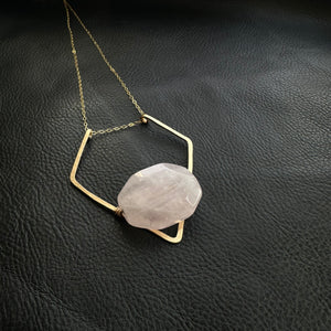 Gold + Rose Quartz Crystal Shield